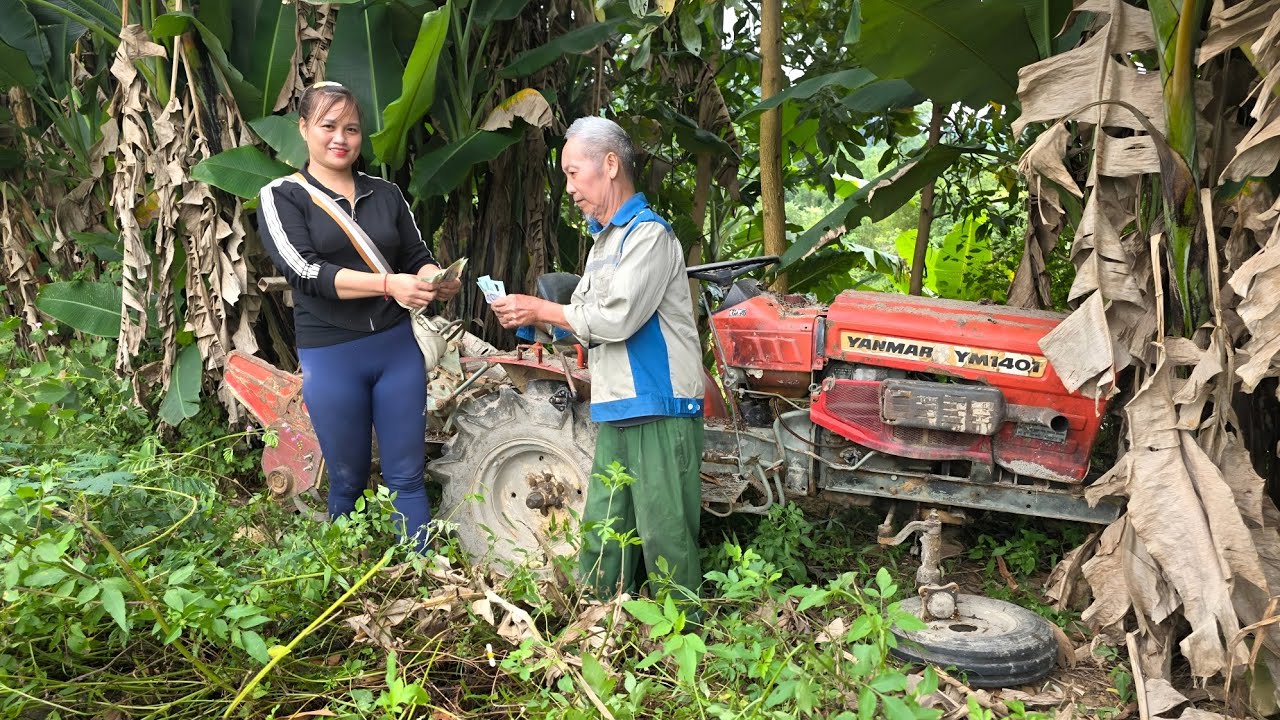 The girl bought the tractor to repair and restore the entire engine.