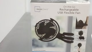 mainstays fan rechargable USB flex fan at Walmart 17.46 plus tax #bestfan #walmart #carfans