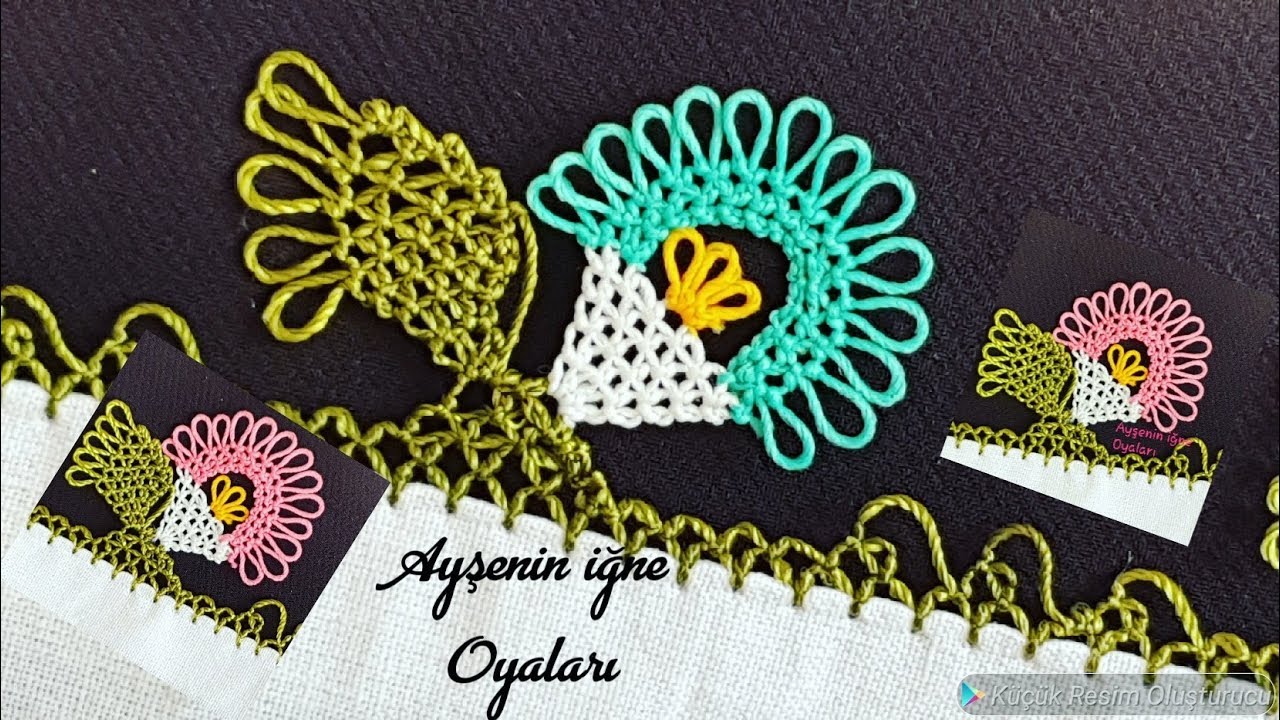 424.model Görünce çok begeneceginiz muhteşem iğne oyası modeli anlatımlı yapılışı