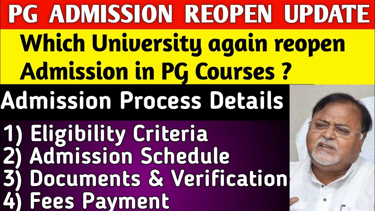 WB PG ADMISSION REOPEN UPDATE💥|wbsu|pg admission 2020|calcutta university|burdwan|vidyasagar|nbu|ju