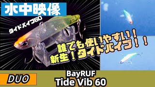 【水中映像】新しいタイドバイブ60!初心者でも使いやすいバイブレーション!【デュオ】【シーバスルアー】