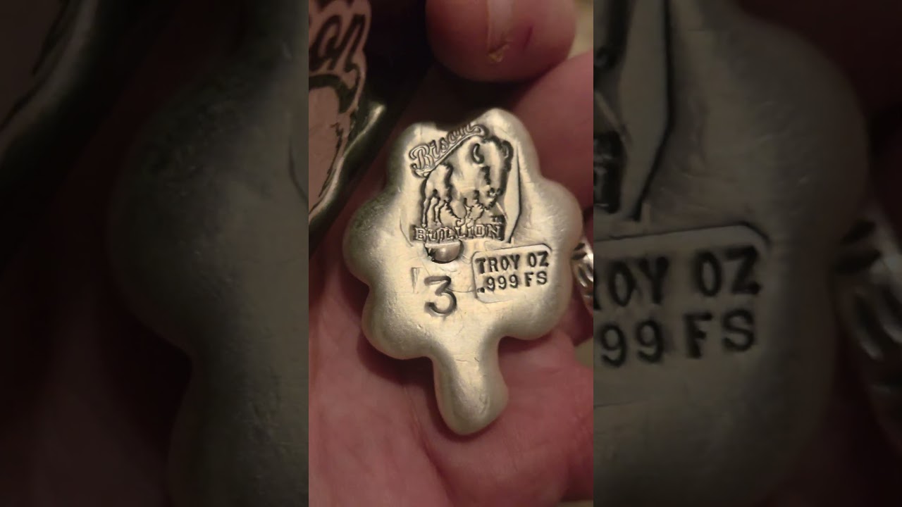 Драгоценные металлы... Слитки «Бизон» 3 тройских серебряных клевера☘️