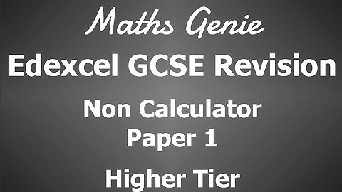 Edexcel Higher Paper 1 Non Calculator Revision Paper