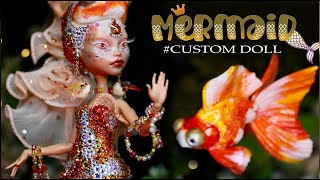 MERMAID  DOLL - Goldfish MONSTER HIGH - Repaint Tutorial - doll repaint -  Custom Doll | Sang Bup Be