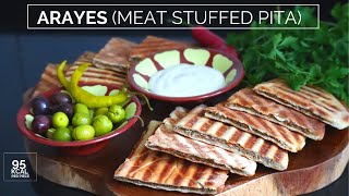 Arayes - Grilled pita sandwich - Middle Eastern stuffed pita bread - عرايس باللحمة