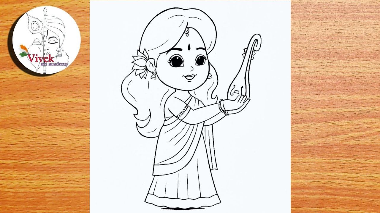 Basanta Rutu Drawing Basant Panchami Special Drawing | Saraswati Puja Drawing | Easy Drawing ...