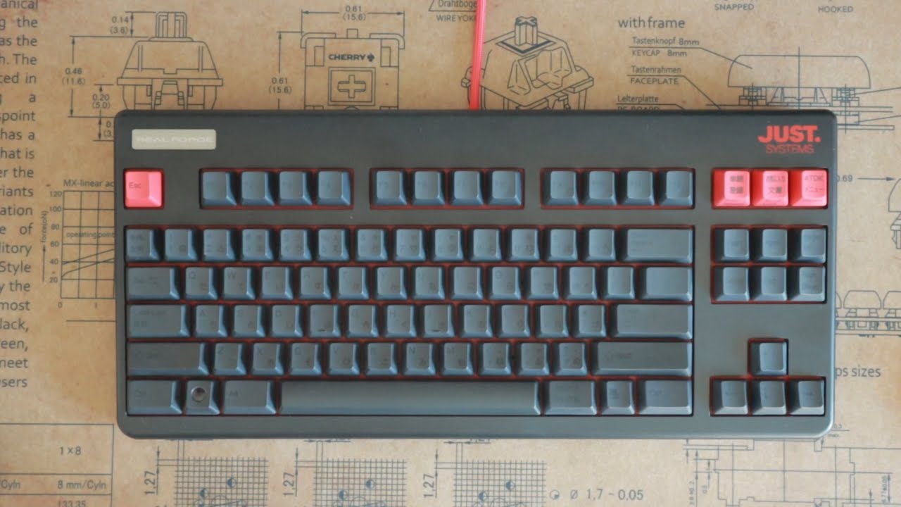 Realforce JustSystems R1 x 86u (Custom Red Plate) | Typing Sound Test