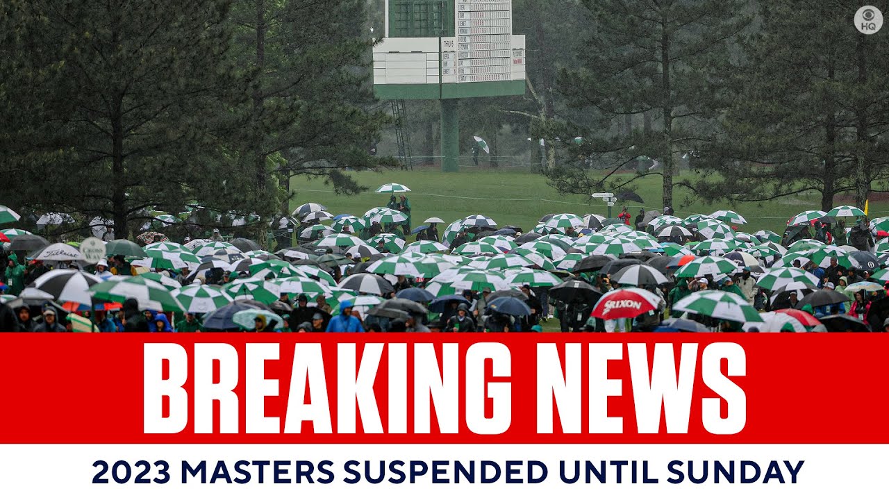 Masters suspends play Saturday; Tiger Woods in last place