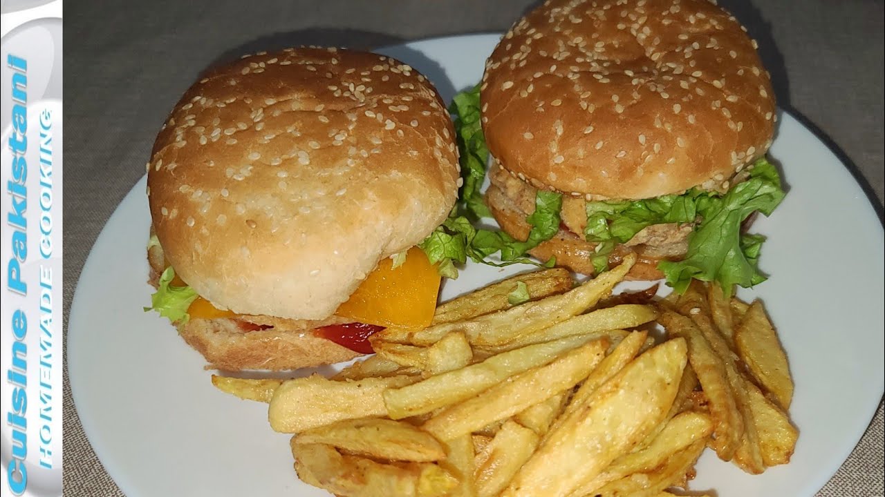 Crispy Chicken Patty Burger 🍔 McDonald's Style Patties Recipe by cuisine Pakistani in France