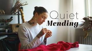 Mending of a well-worn dress┆Silent Vlog
