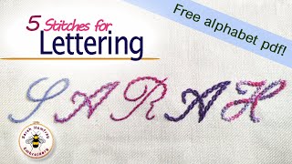 FIVE stitches for embroidered lettering tutorial