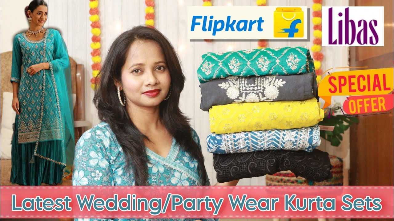 Party Wear Flipkart Kurta Set Haul Under ₹999👗Kaftan Kurta/Cotton Kurta  Set/Embroidered Kurti Review - YouTube