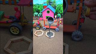 😱 Real Working Mini Tractor Making Cement Pillar | Amazing DIY Construction Machine 🚜 #shorts