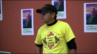 Welcome and introduction by Cheyenne Hood and Eddy Gardner to Lynne Quarmby Rally Aug 21, 2015 Pt 1