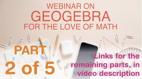 GeoGebra - tool to teach Geometry and algebra Online, session 2 by Dr. Vasant Barve