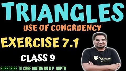 Triangles || Exercise 7.1 || NCERT SOLUTIONS CLASS 9