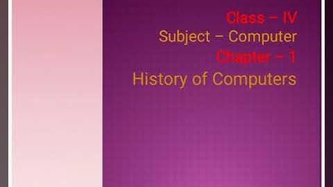 Class 4 Computer lesson-1 Part-2