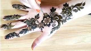 نقش حناء Latest Simple Arabic  Mehndi Design for Front Hand Arabic henna wow