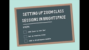 Setting up Zoom Class Meetings in Brightspace
