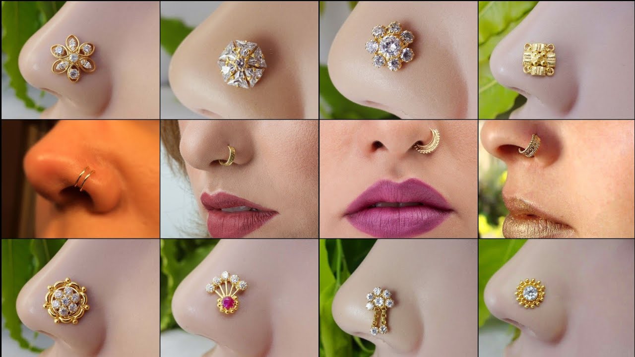 Latest Gold Nose Pin Designs 2021/Beautiful Gold Nose Ring Designs