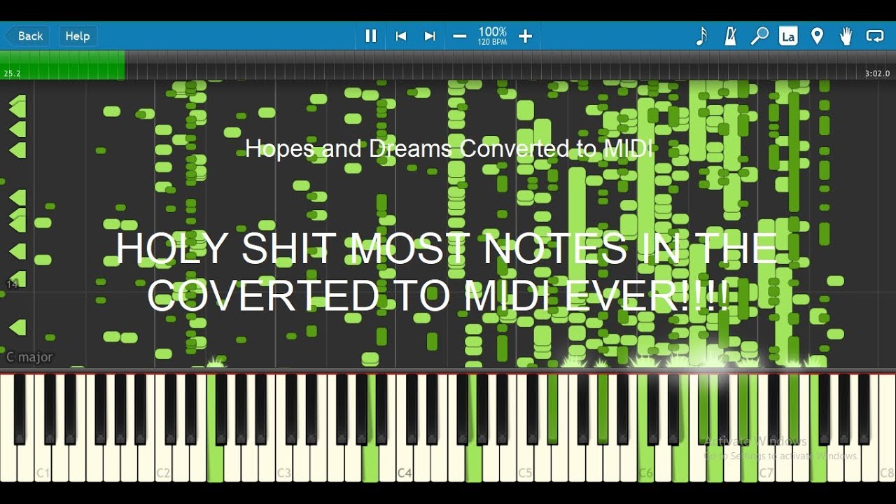 Hopes and Dreams Converted to MIDI
