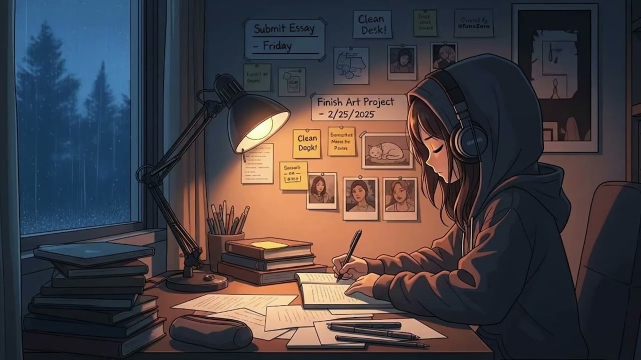 Rain on Window at Night 🌧 Cozy Study & Journaling Ambience for Sleep & Relaxing | 3 hours