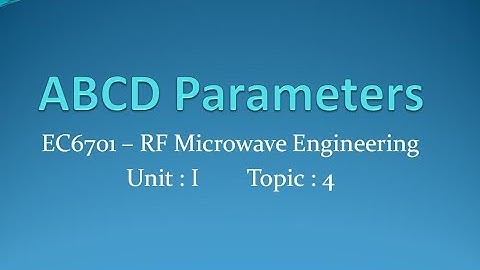 ABCD parameters