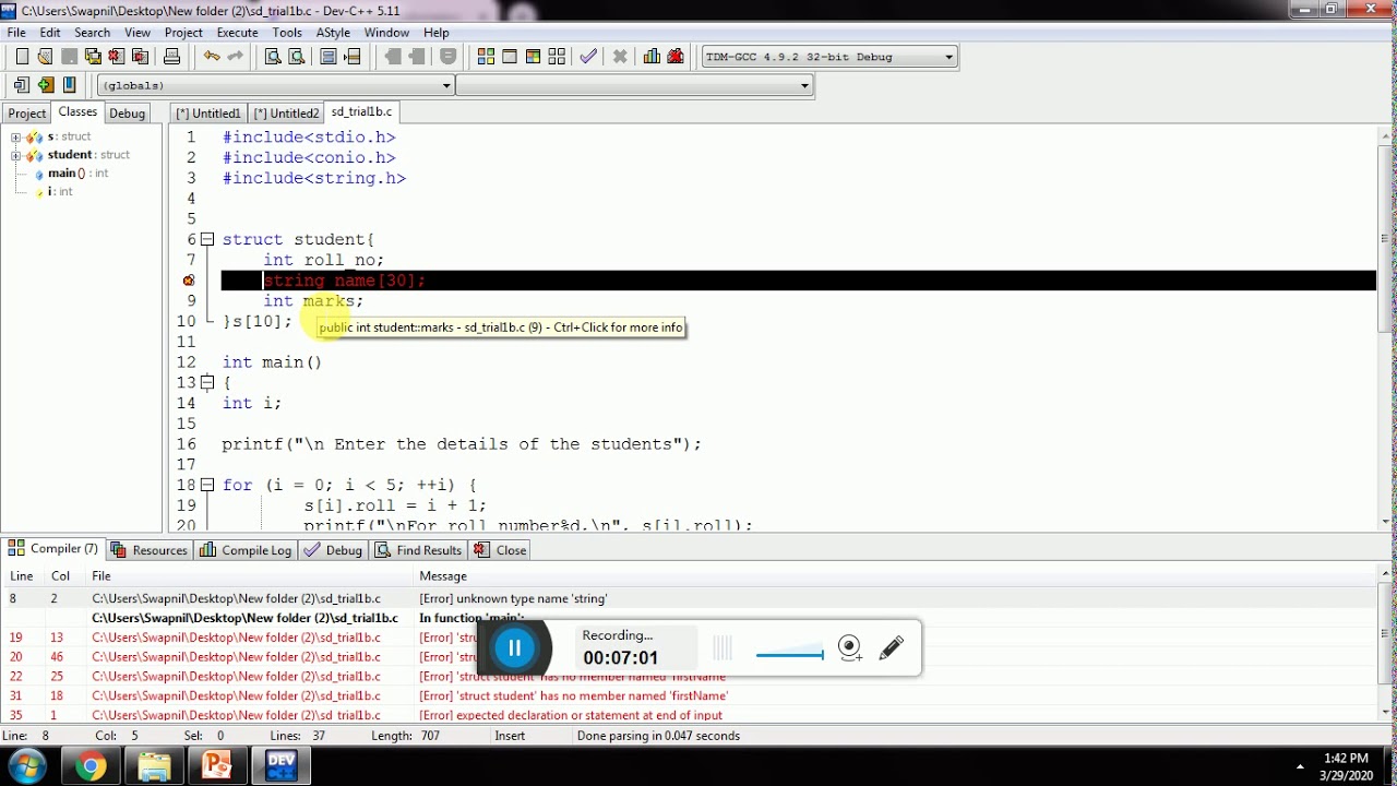 Student database in C - YouTube