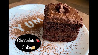 Easy chocolate cake with frosting recipe for beginners