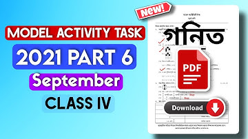 Class 4 Math Model Activity Task Part 6 Full Solve |September Month