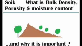Soil: Density, Porosity, Moisture in relation to plant growth