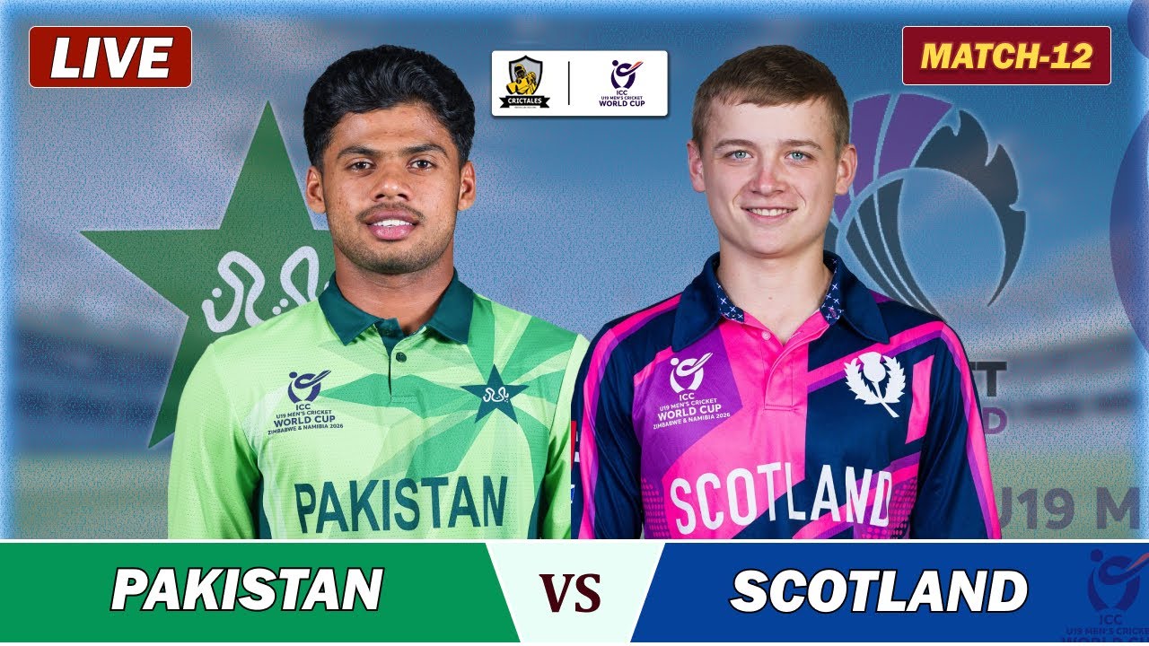 PAK VS SCO 12TH ODI MATCH LIVE, HARARE| ICC U19 WC 2026| PAKISTAN VS SCOTLAND LIVE COMMENTARY| PAK 2