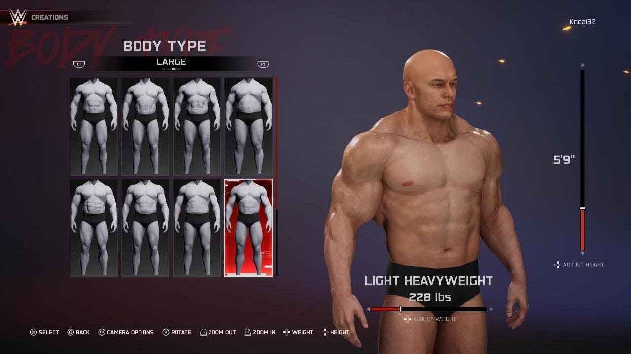 WWE 2K25 has new body types for create a  Wrestlers