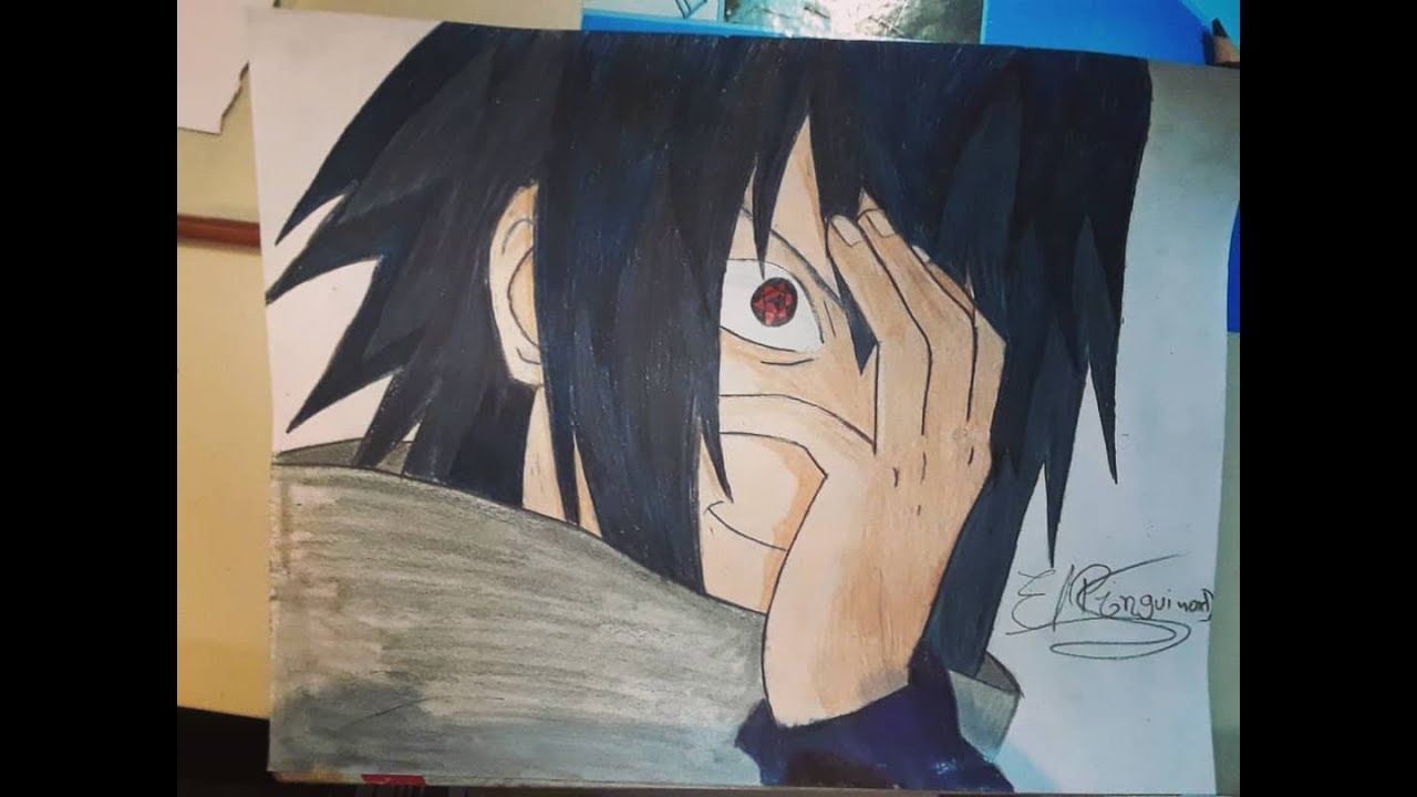 Como dibujar a Sasuke Uchiha  How To Draw Sasuke Uchiha  ElPinguinoXD