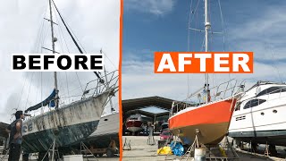 ⛵️We FINALLY installed our brand new mast on our abandoned boat!! 