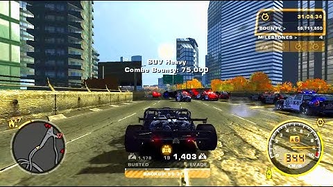 NFS Most Wanted 2300+ Cops VS Flip Car (Fast & Furious 6)