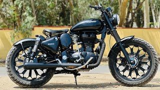 New Royal Enfield classic 350 modified into Simple Bobber | Bullet modifications | @BulletTower