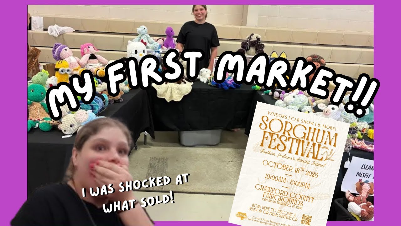 MY FIRST CROCHET MARKET!!🧶 (I Was Not Expecting To Sell This…) | Kinley