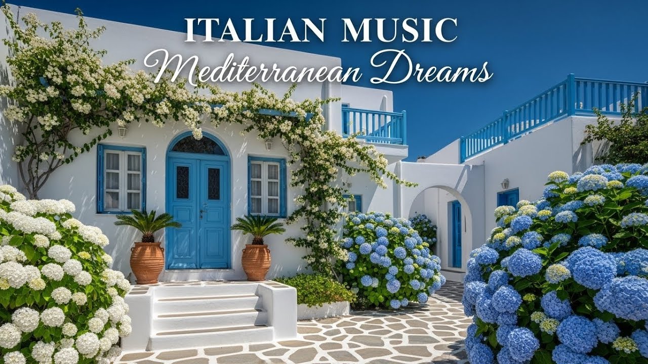 Nostalgic Italian Dreams 🎶🌊 Relaxing Mediterranean Music & Sunset Over Lake Como 4K