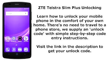 Unlock ZTE Telstra Slim Plus - SIM Network Unlock PIN