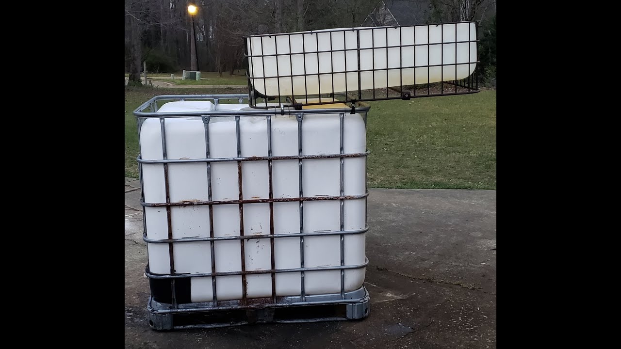 Attaching A Rain Water Catch Basin To A Remote 250 Gallon Water Storage Tank IBC Tote YouTube