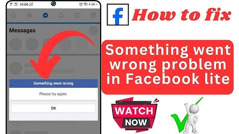 How to fix something went wrong problem in Facebook lite |fix Facebook lite please try again problem