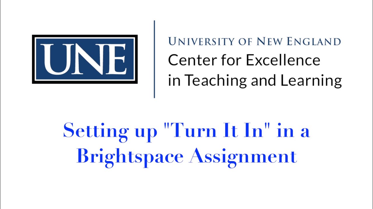 Setting up Turn It In in the Brightspace Assignment Tool