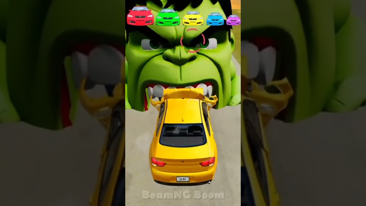 Big & Small Cars vs Hulk 