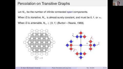 Matan Harel (Northeastern), Planar percolation and the loop O(n) model, 18th November 2025