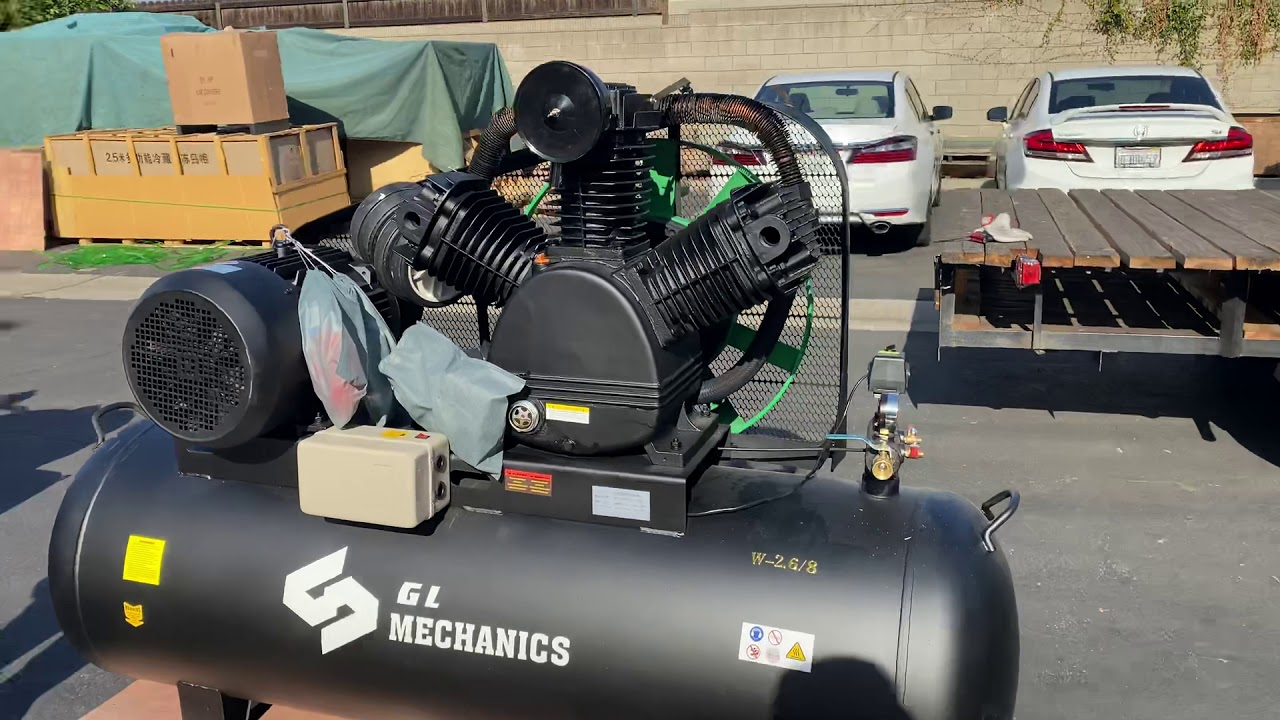 20hp line Series Heavy Duty Industrial Air Compressor, 132 Gallon Horizontal Tank,