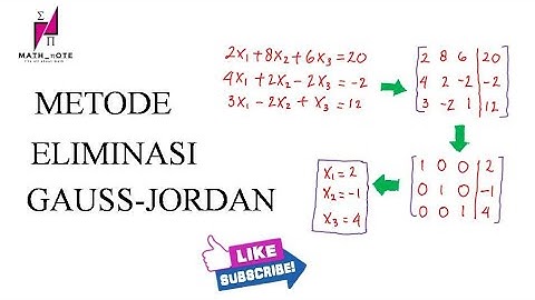 MUDAH!! METODE ELIMINASI GAUSS JORDAN