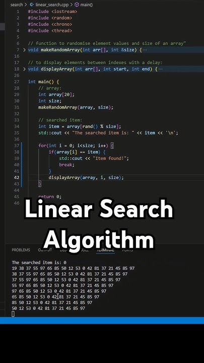 Linear search algorithm in C++ #linearsearch #algorithm # ...