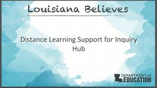 inquiryHub Biology Distance Learning Support Webinar