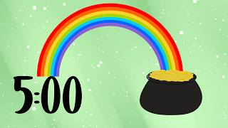 5 Minute Countdown Timer With Music (Irish Instrumental) - St Patrick's Day Rainbow Pot of Gold
